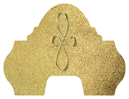 DARAY-L-601-GD-SH-GD Gold Scroll Shimmer Gold